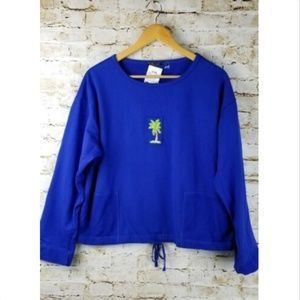 NWT Knit Chic SZ M Blue Sweatshirt Top Pullover